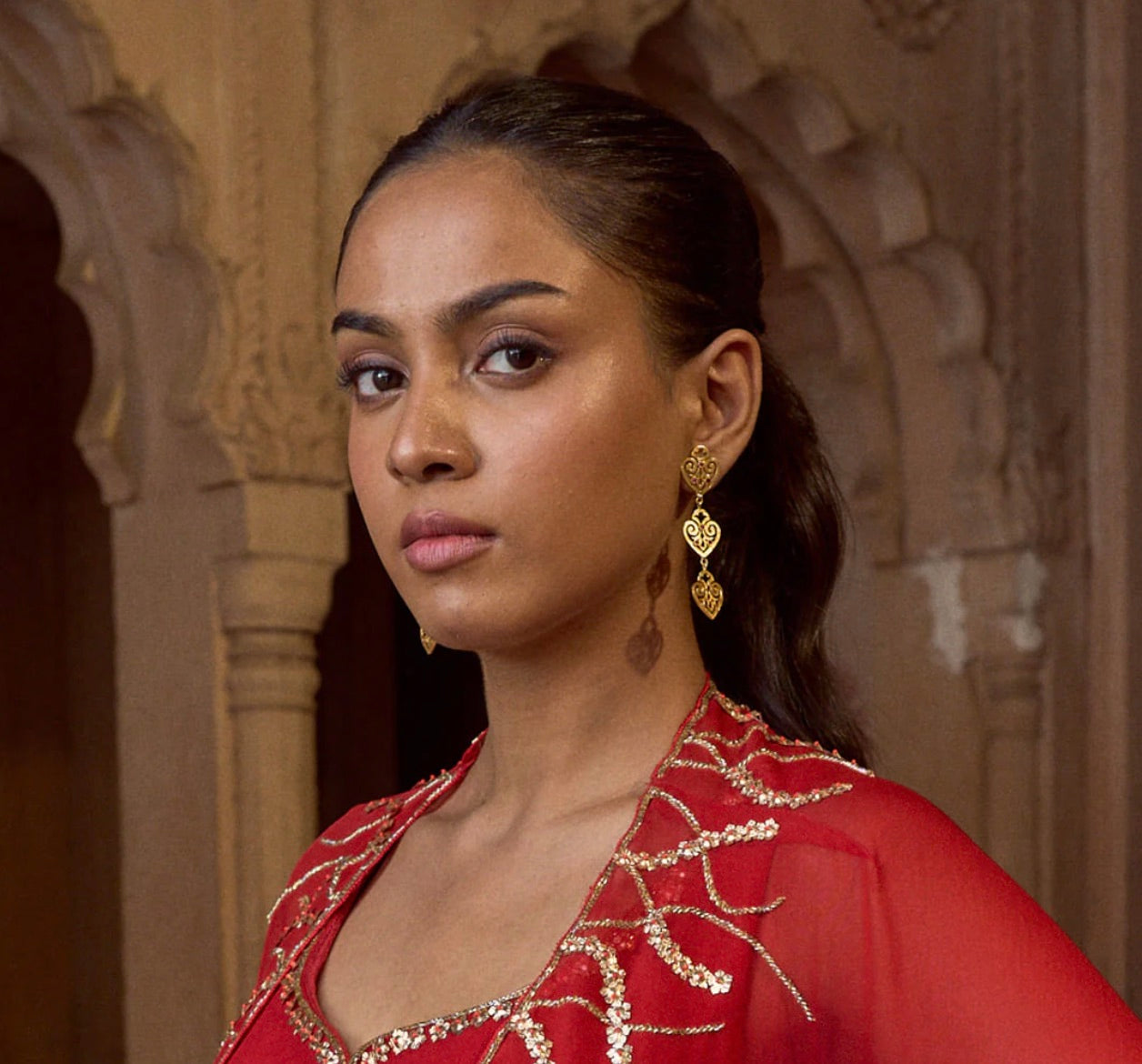 PANNA GOLD LONG EARRINGS