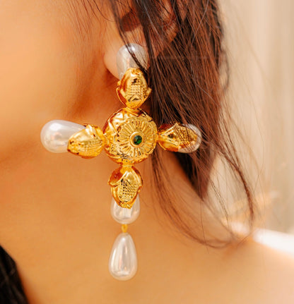 SUN CROSS EARRINGS