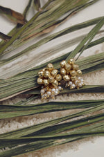 Load image into Gallery viewer, GRAPE PEARL LOTUS GOLD EARRINGS
