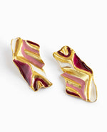 Load image into Gallery viewer, PINK VELVET WAVES EARRINGS
