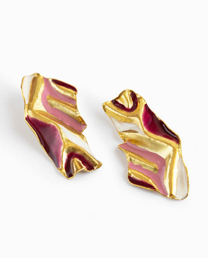 PINK VELVET WAVES EARRINGS