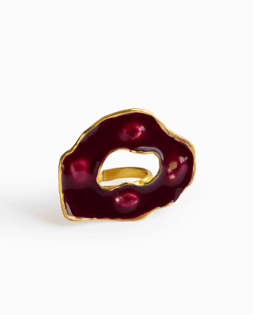 CHROMA CURVE RING - BURGUNDY