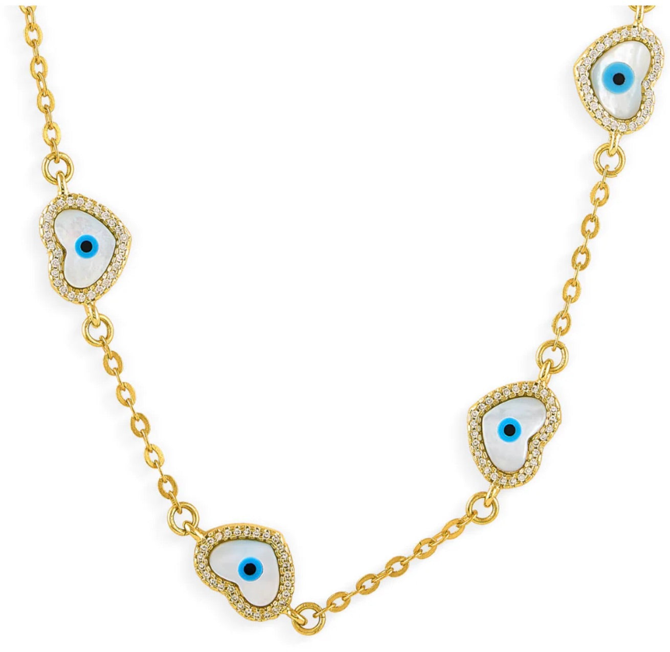 EVIL EYE HEART NECKLACE