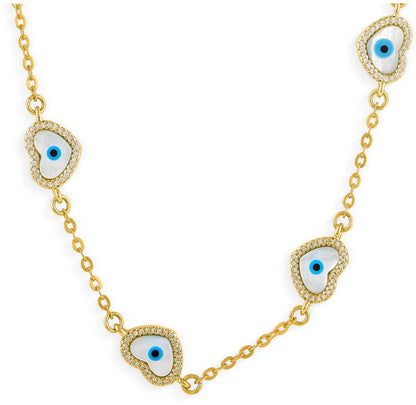 EVIL EYE HEART NECKLACE