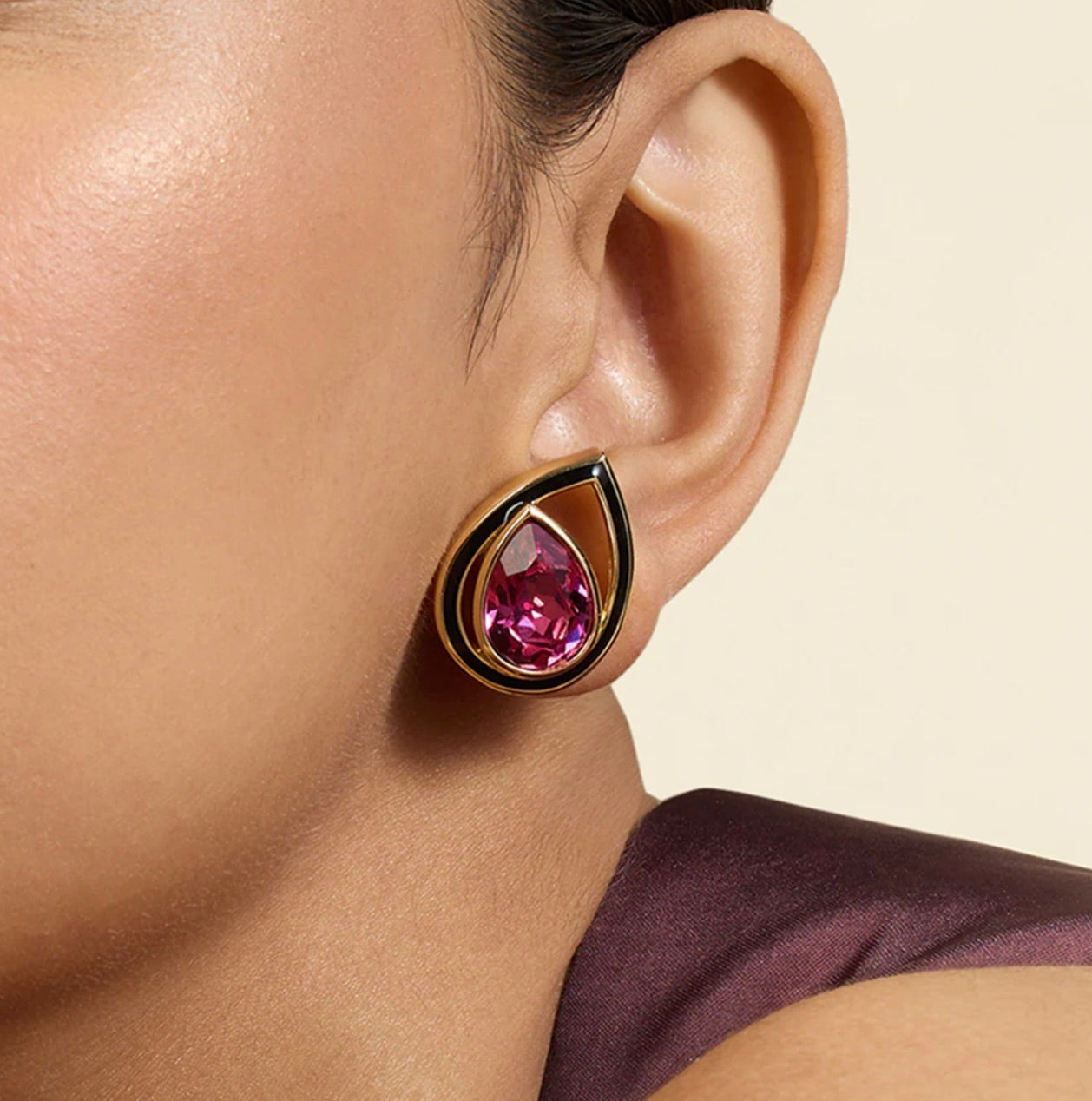 MARINE AMETHYST DROPS STUDS
