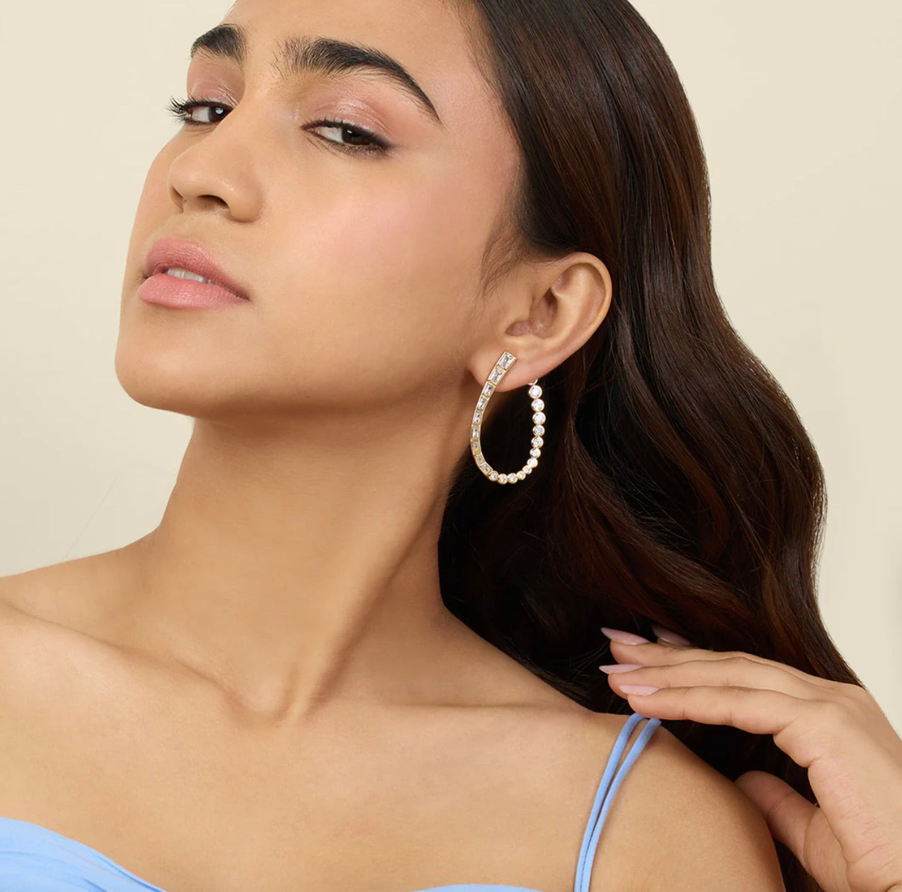 SEA CRYSTAL FRONT BACK EARRINGS