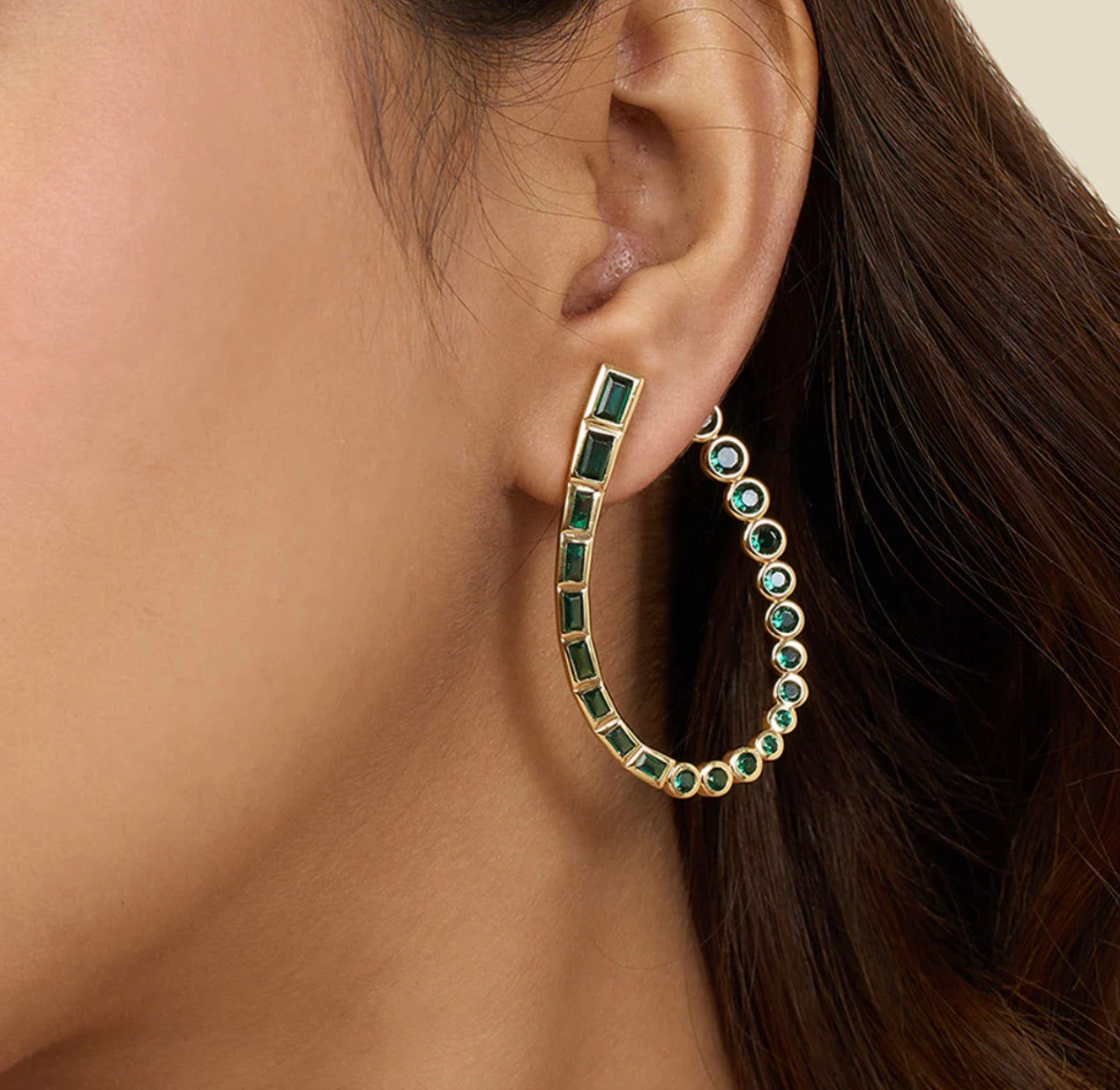 NEON CRYSTAL FRONT BACK EARRINGS