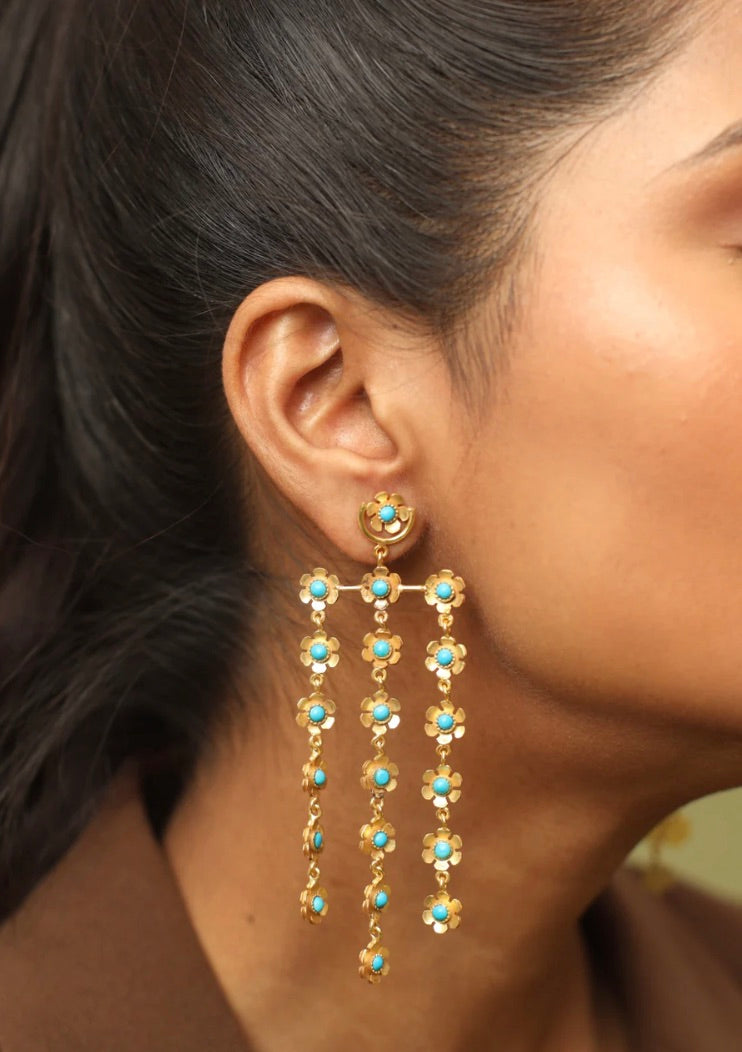MASHARABIYA EARRINGS - TURQUOISE
