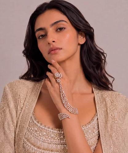 Shahi Sparkle CZ Hathphool in gold