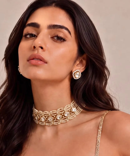Sheesh Mahal Pearl Choker Set