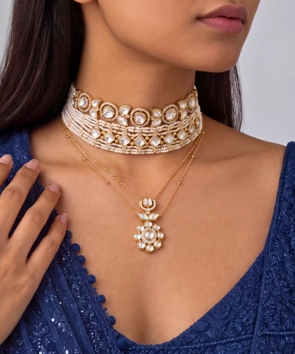 Sheesh Mahal Pearl Choker Set