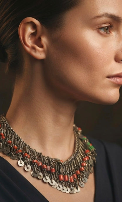 Sovereign Heritage Coin and Bead Collar Necklace
