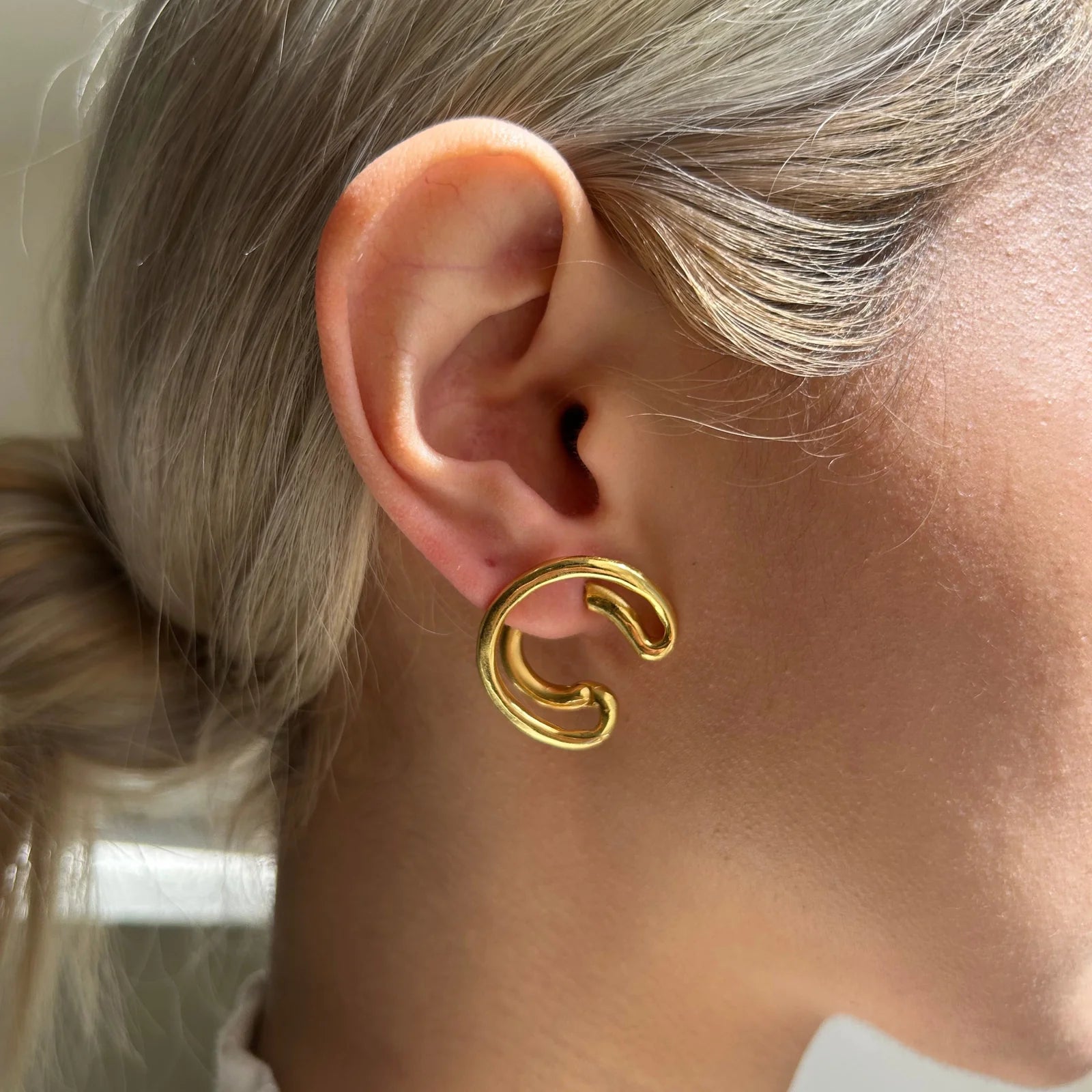 Spiral Gold Hoops
