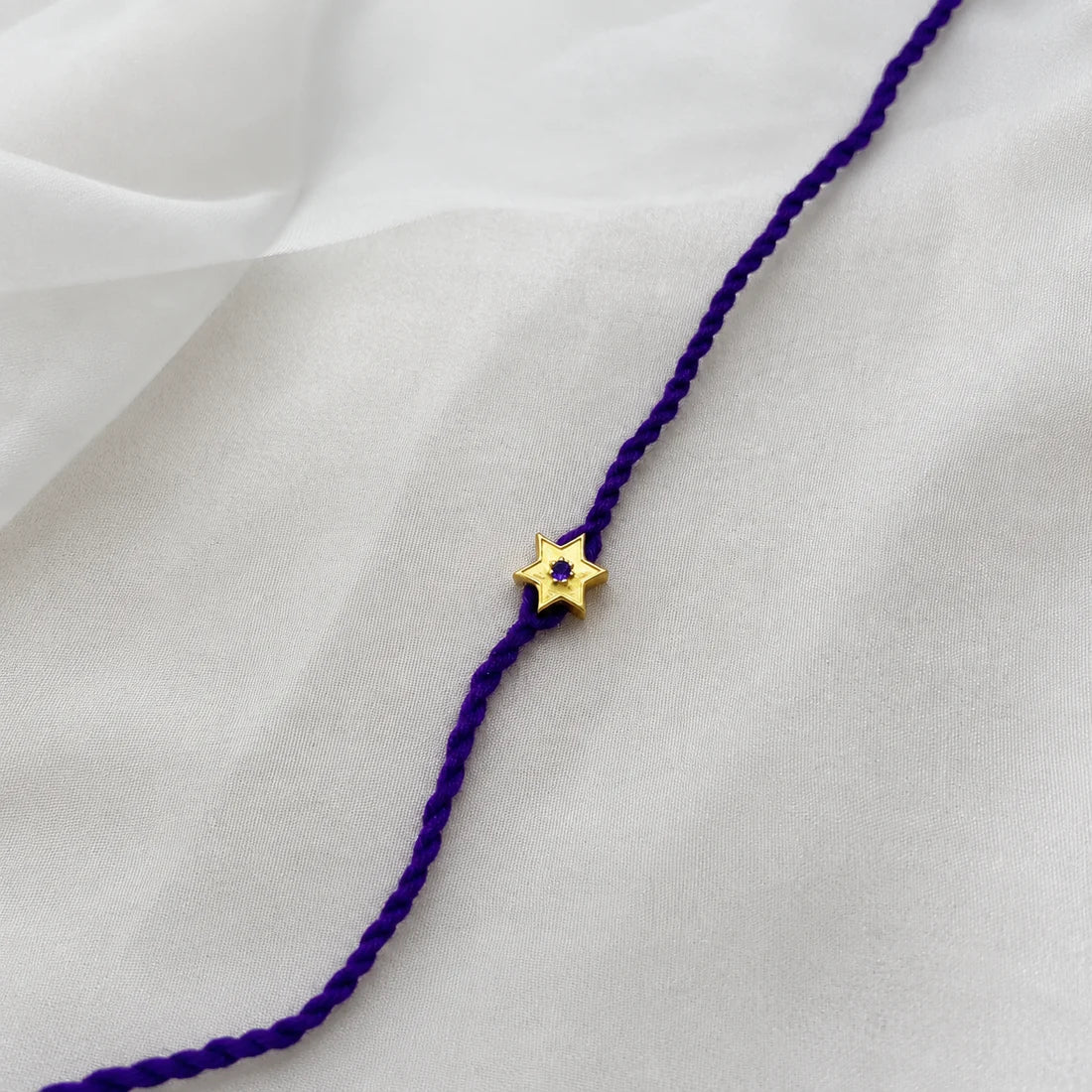 Star Amethyst Rakhi (92.5 Fine silver)