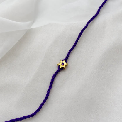 Star Amethyst Rakhi (92.5 Fine silver)