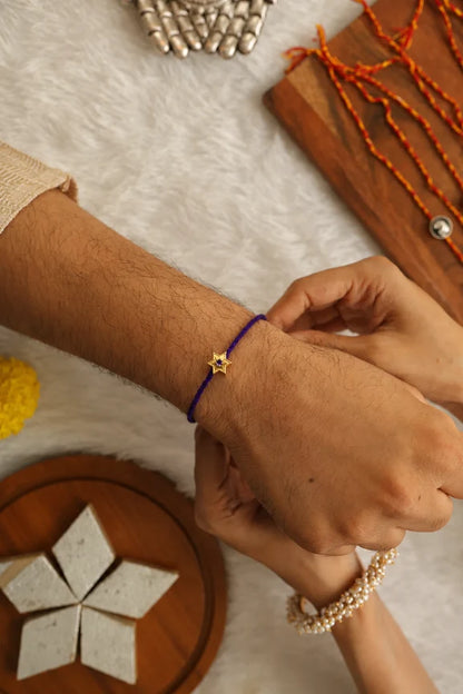 Star Amethyst Rakhi (92.5 Fine silver)
