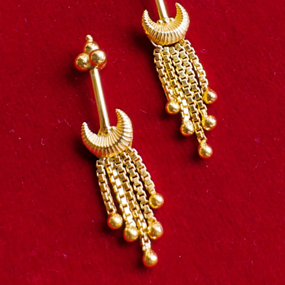 Suman Bugadi Earrings (Pierced) 18k Gold Plated