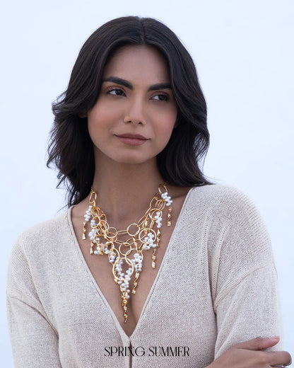 Swivel Pearl Fall Necklace