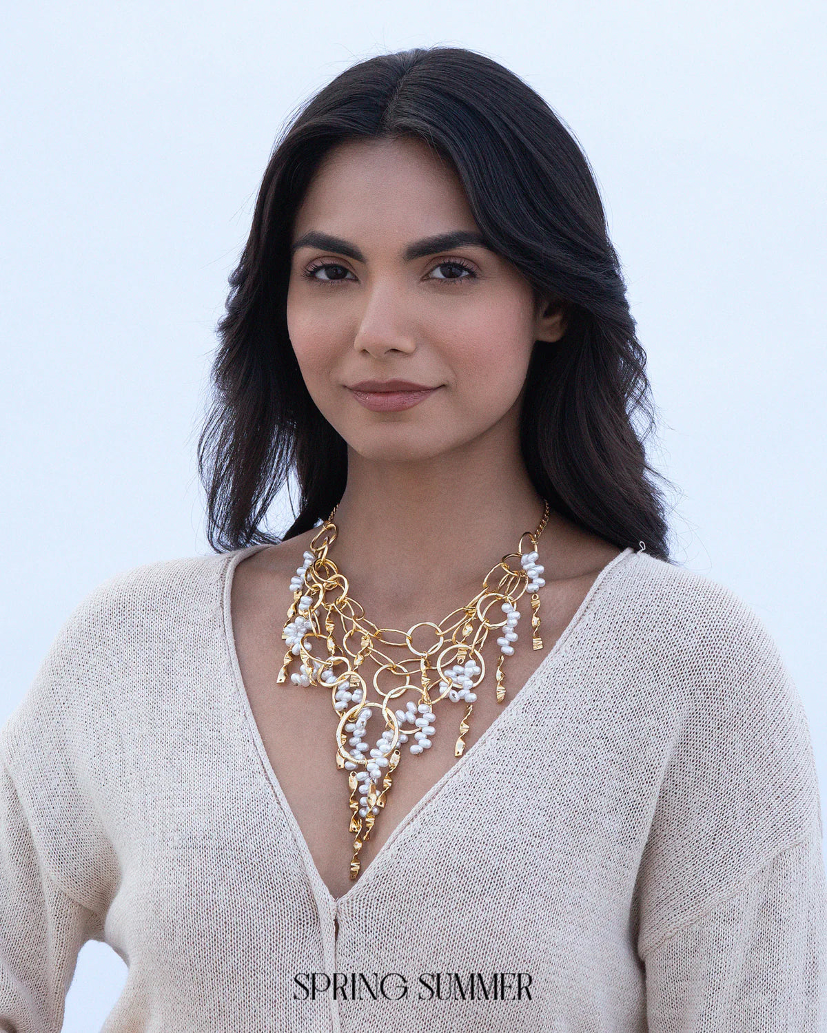 Swivel Pearl Fall Necklace