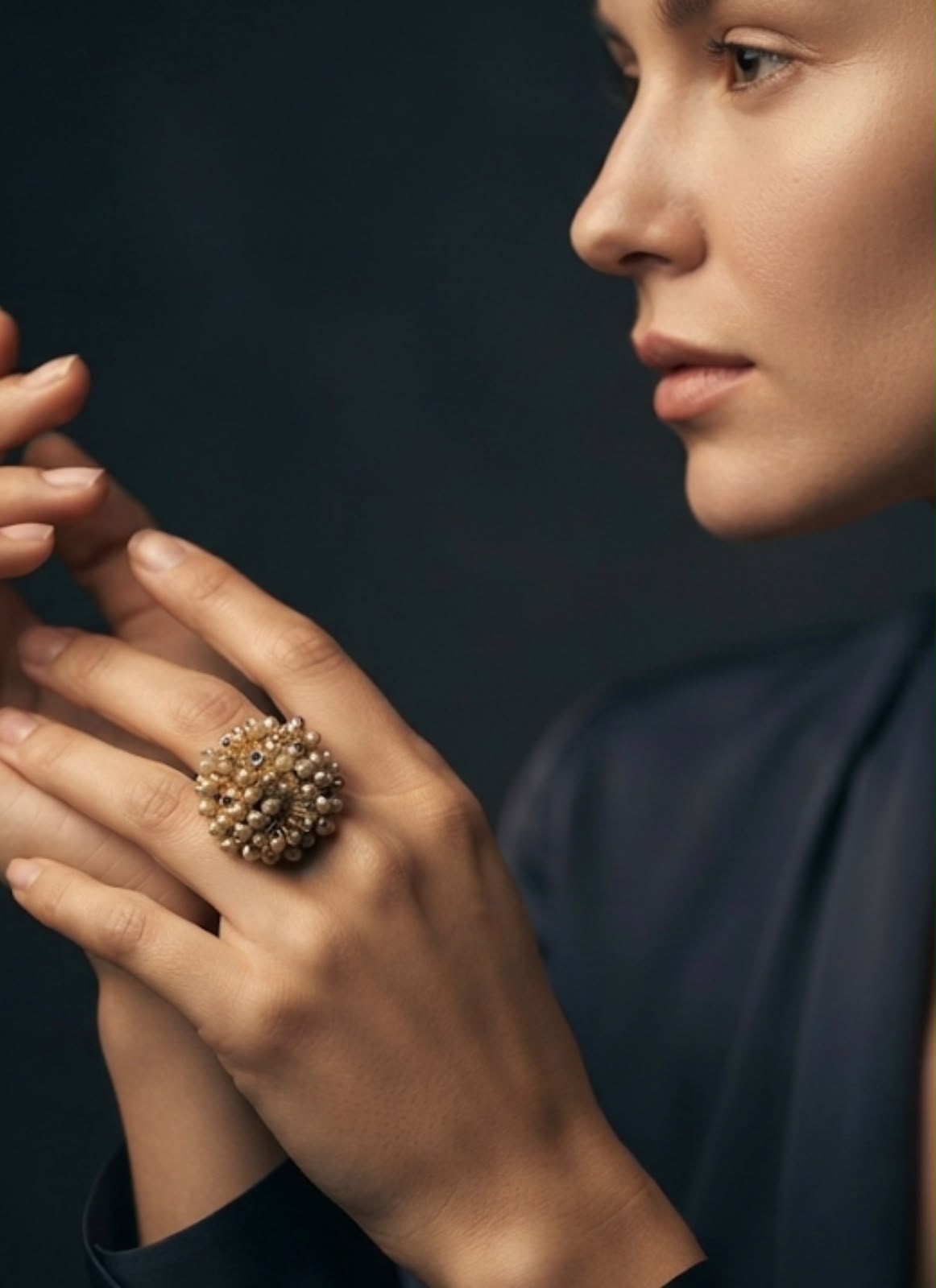 The Gilded Kintsugi Cluster Ring