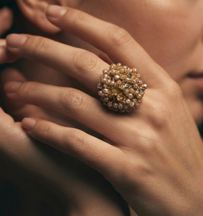 The Gilded Kintsugi Cluster Ring