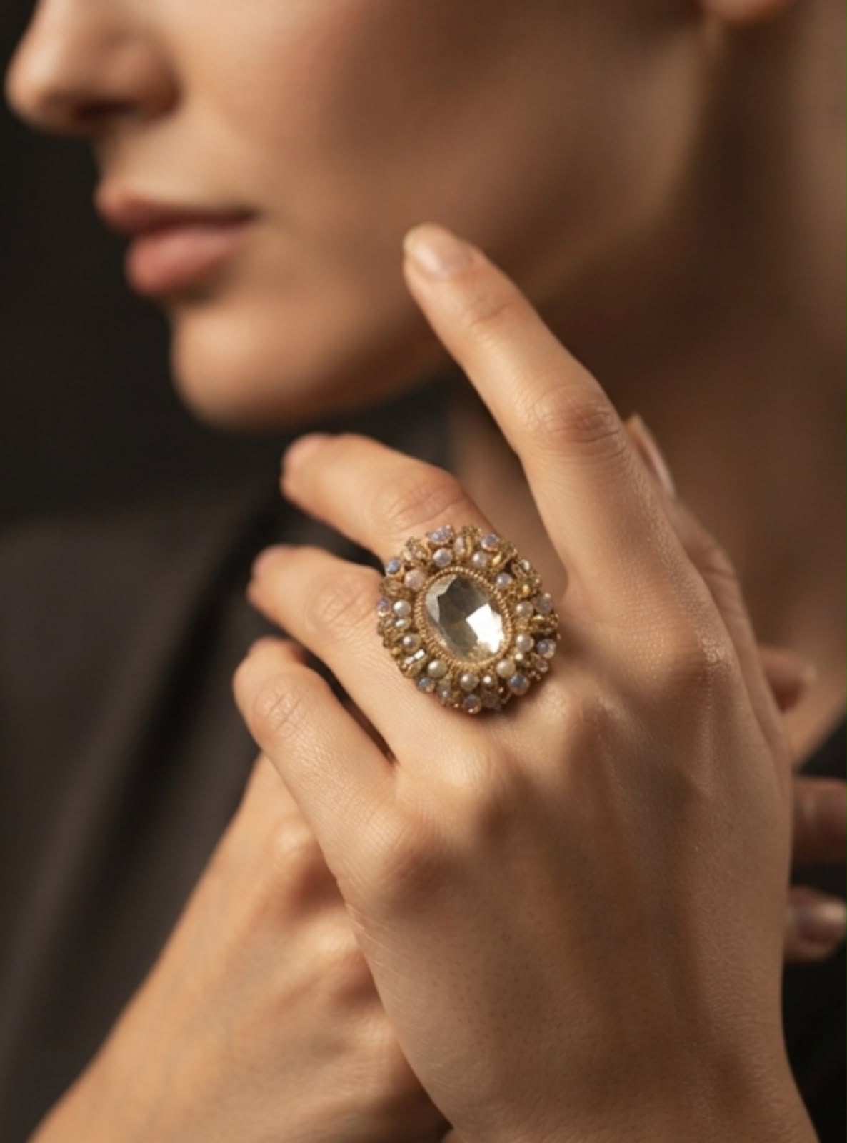 The Gilded Komorebi Statement Ring