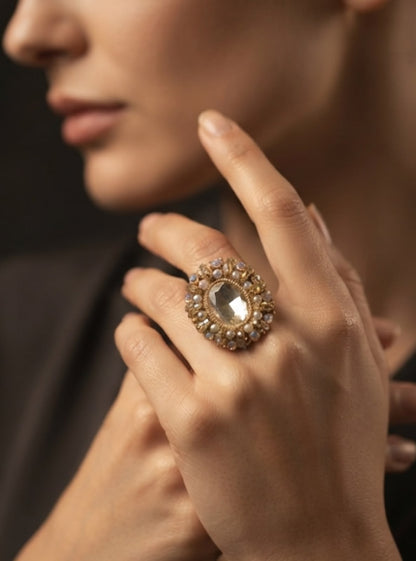 The Gilded Komorebi Statement Ring