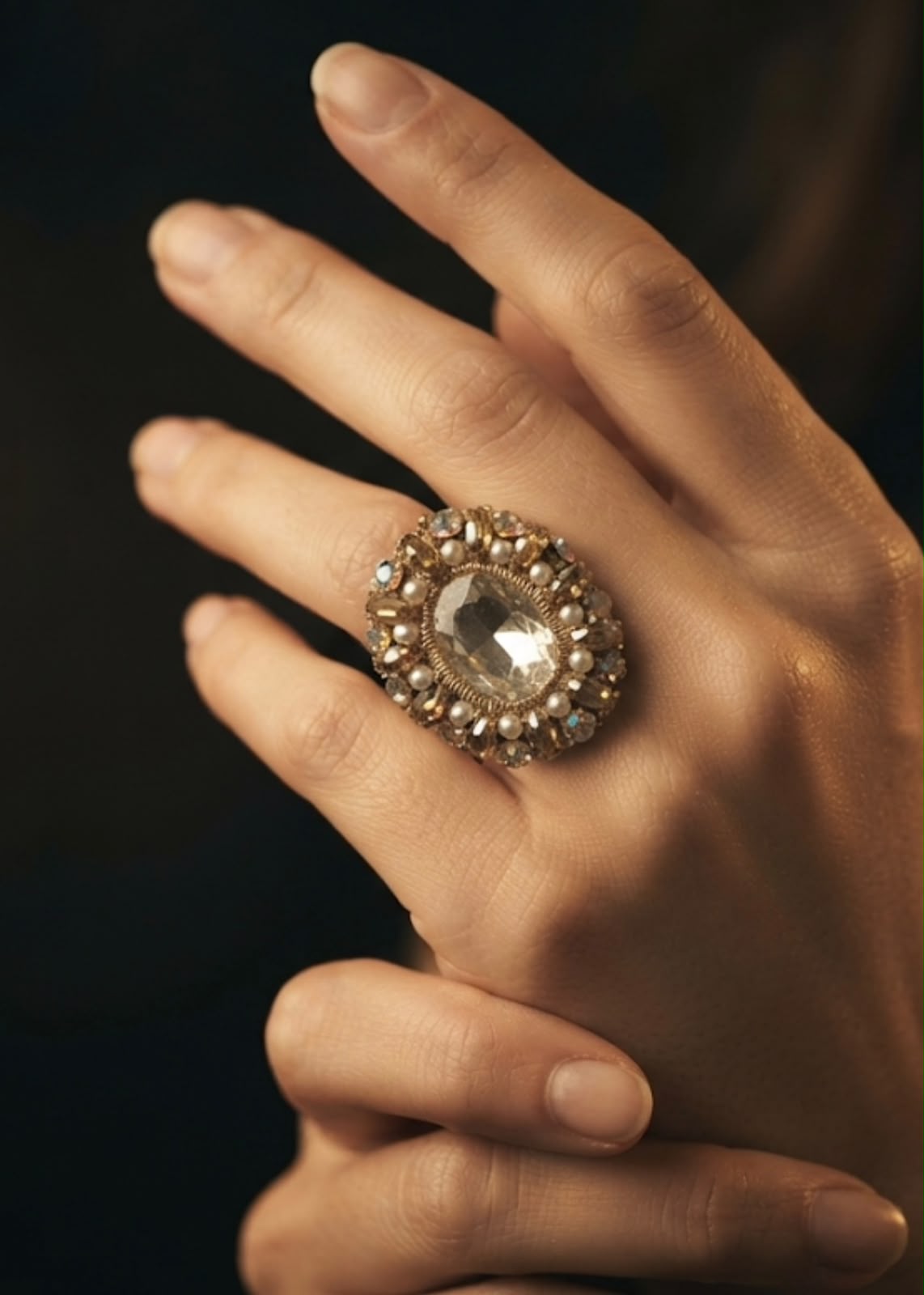 The Gilded Komorebi Statement Ring