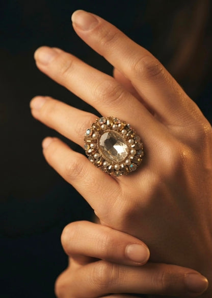 The Gilded Komorebi Statement Ring