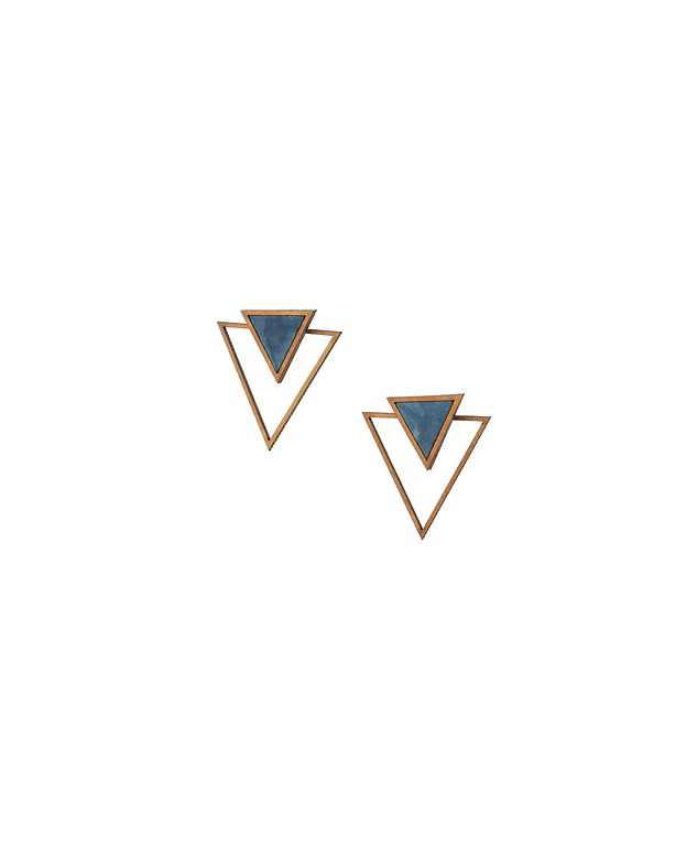 Two Look in One Blue Traingle earring