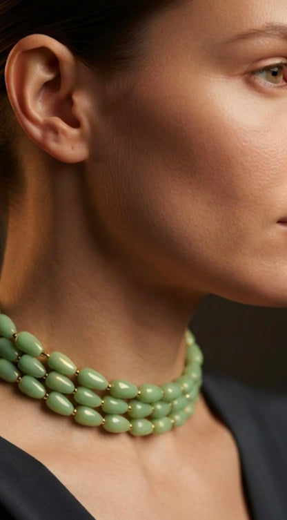 Verdant Tiered Bead Choker