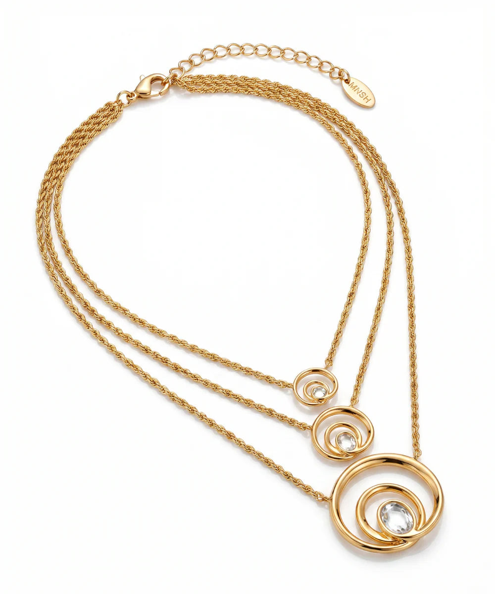 Wave Curve Trio Necklace