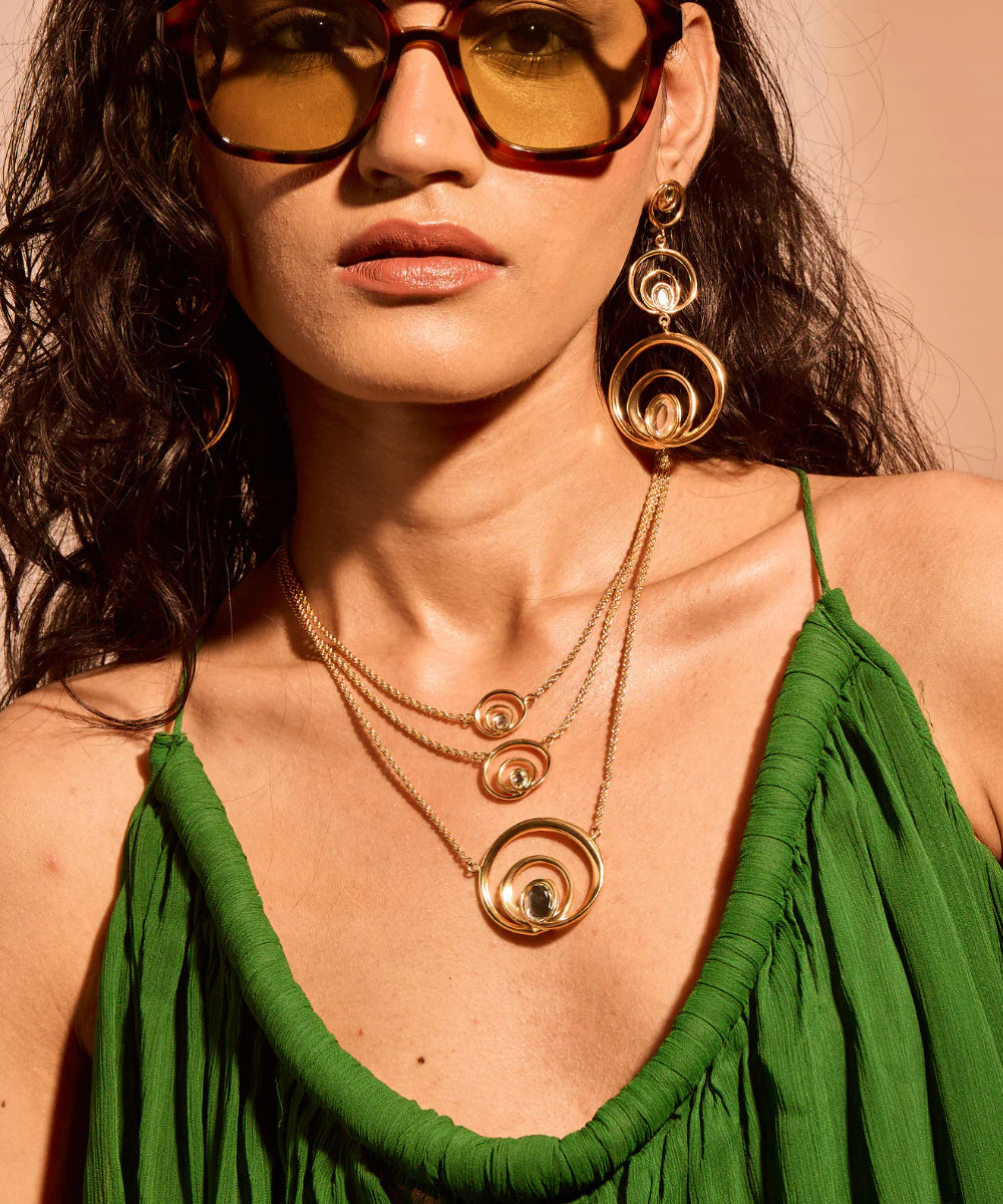 Wave Curve Trio Necklace