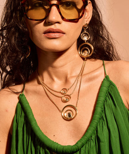 Wave Curve Trio Necklace