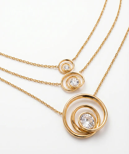 Wave Curve Trio Necklace