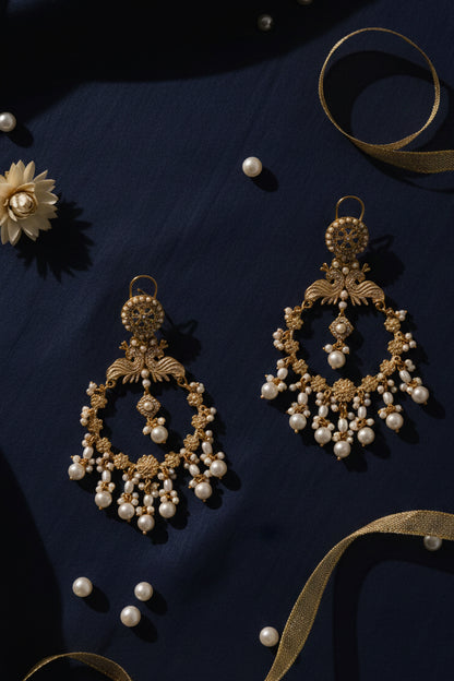 The Celestial Lotus Chandbali Earrings