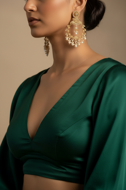 The Celestial Lotus Chandbali Earrings