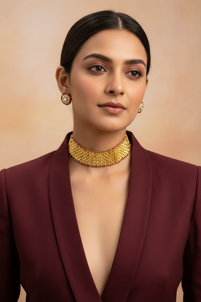 The Crimson Lattice Choker Set