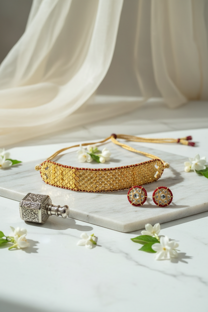 The Crimson Lattice Choker Set