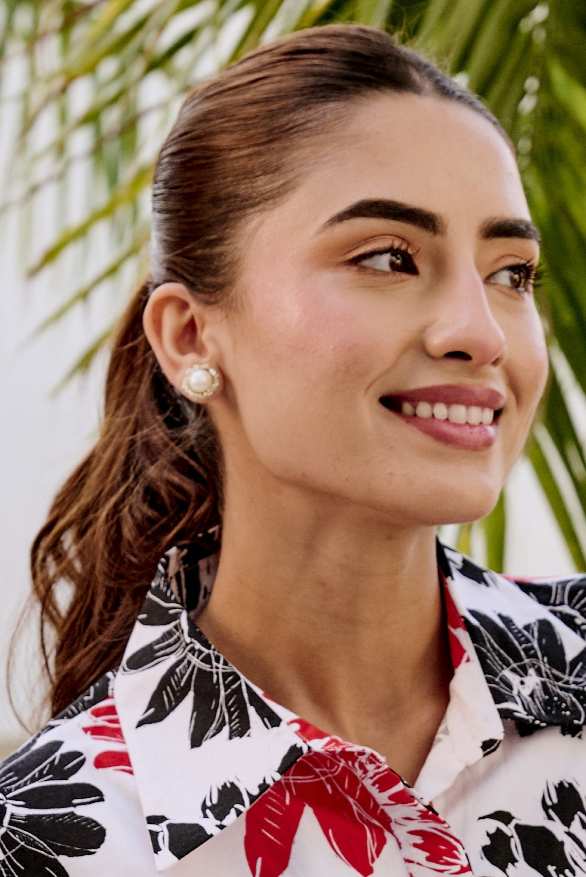 Pearl Cup Studs Silver