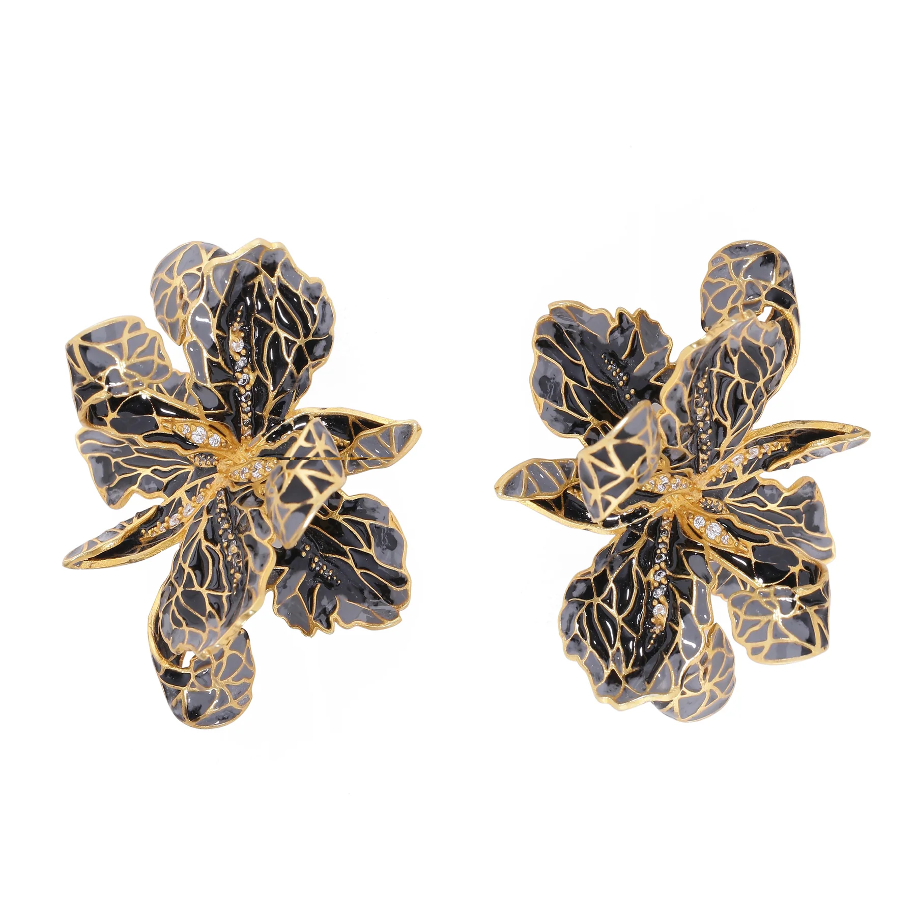 JARDIN EARRINGS - GREY & BLACK