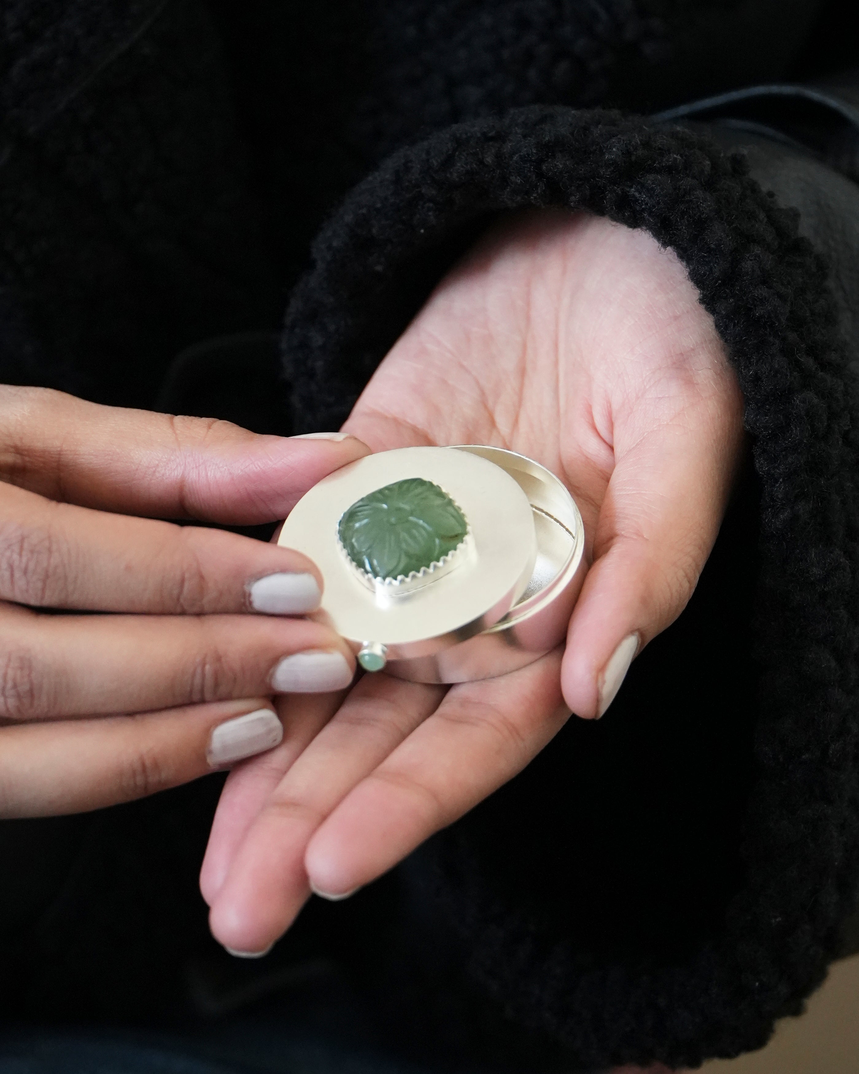 carved stone studed box