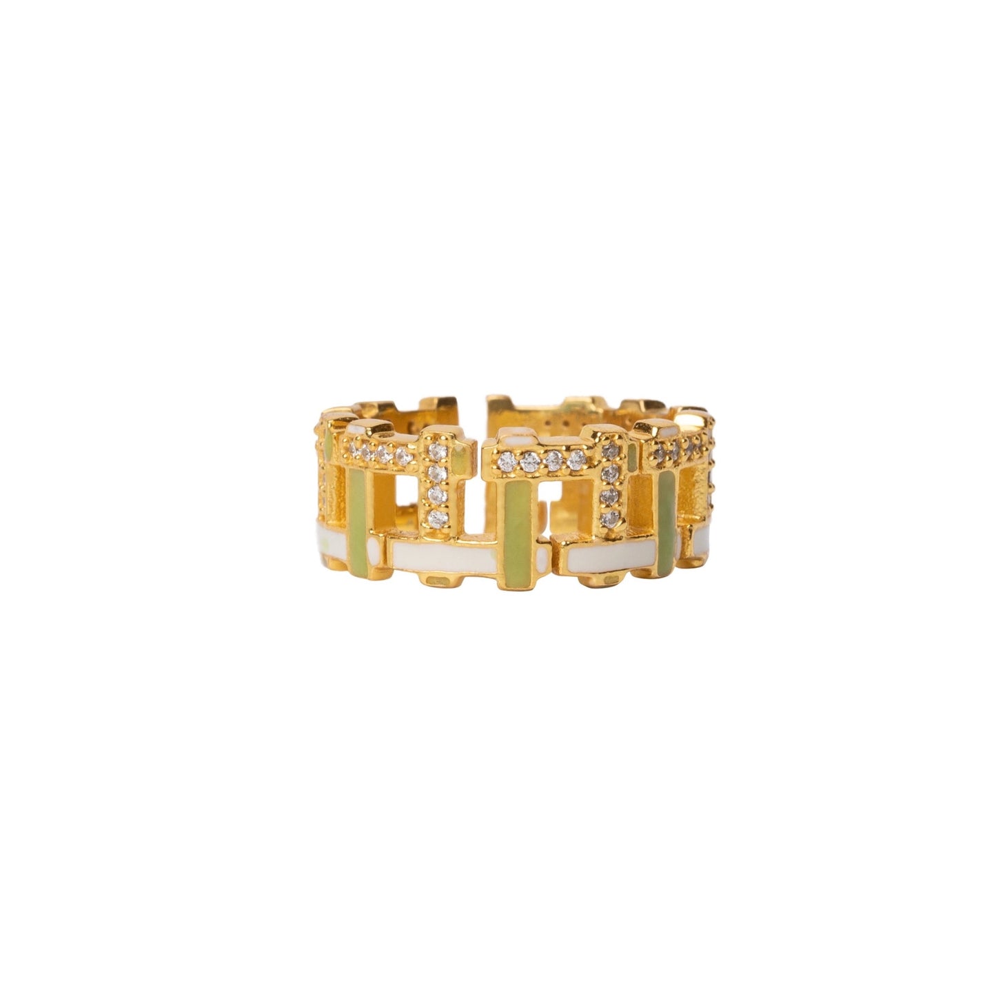 Olive Green Hashtag Ring