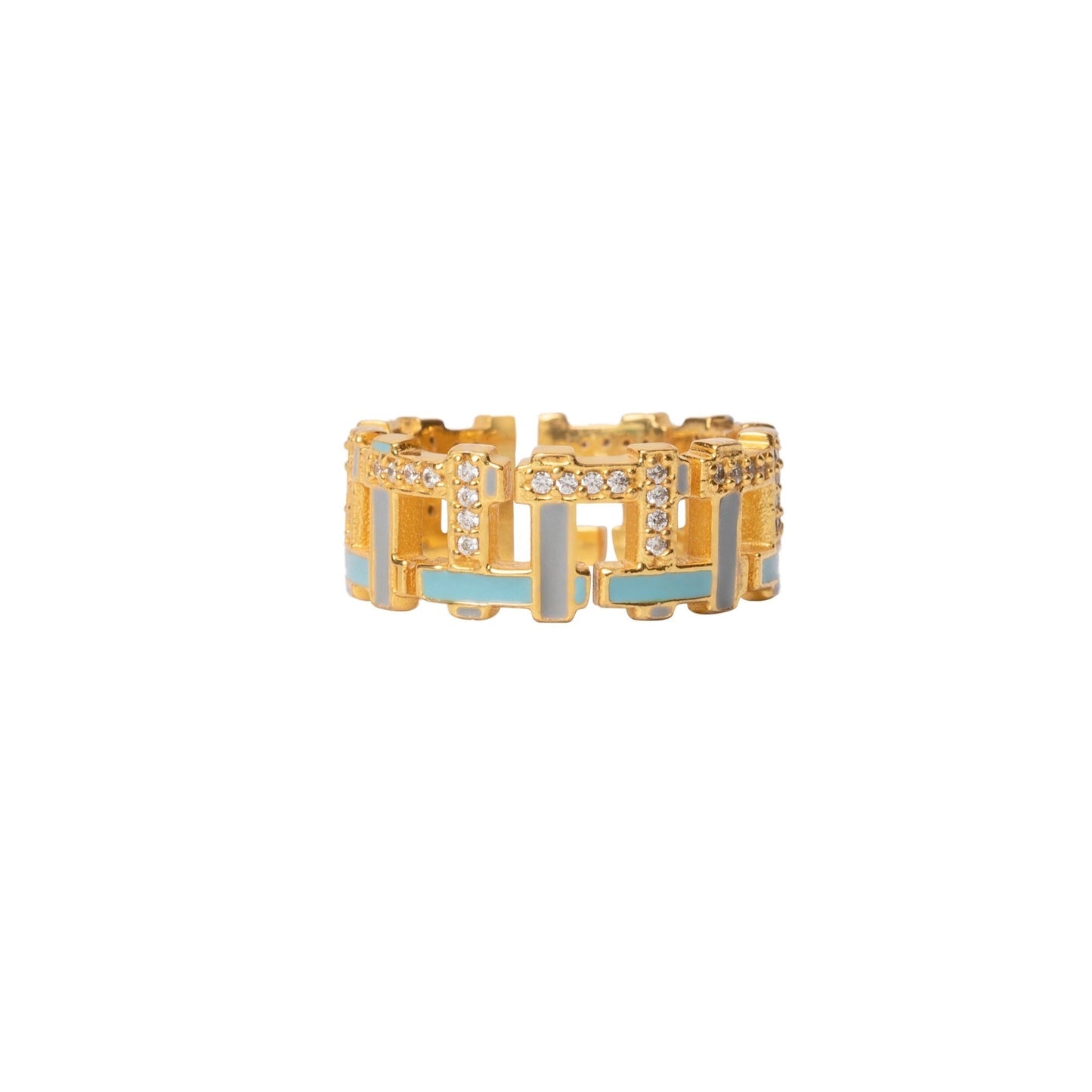 Blue Hashtag Ring