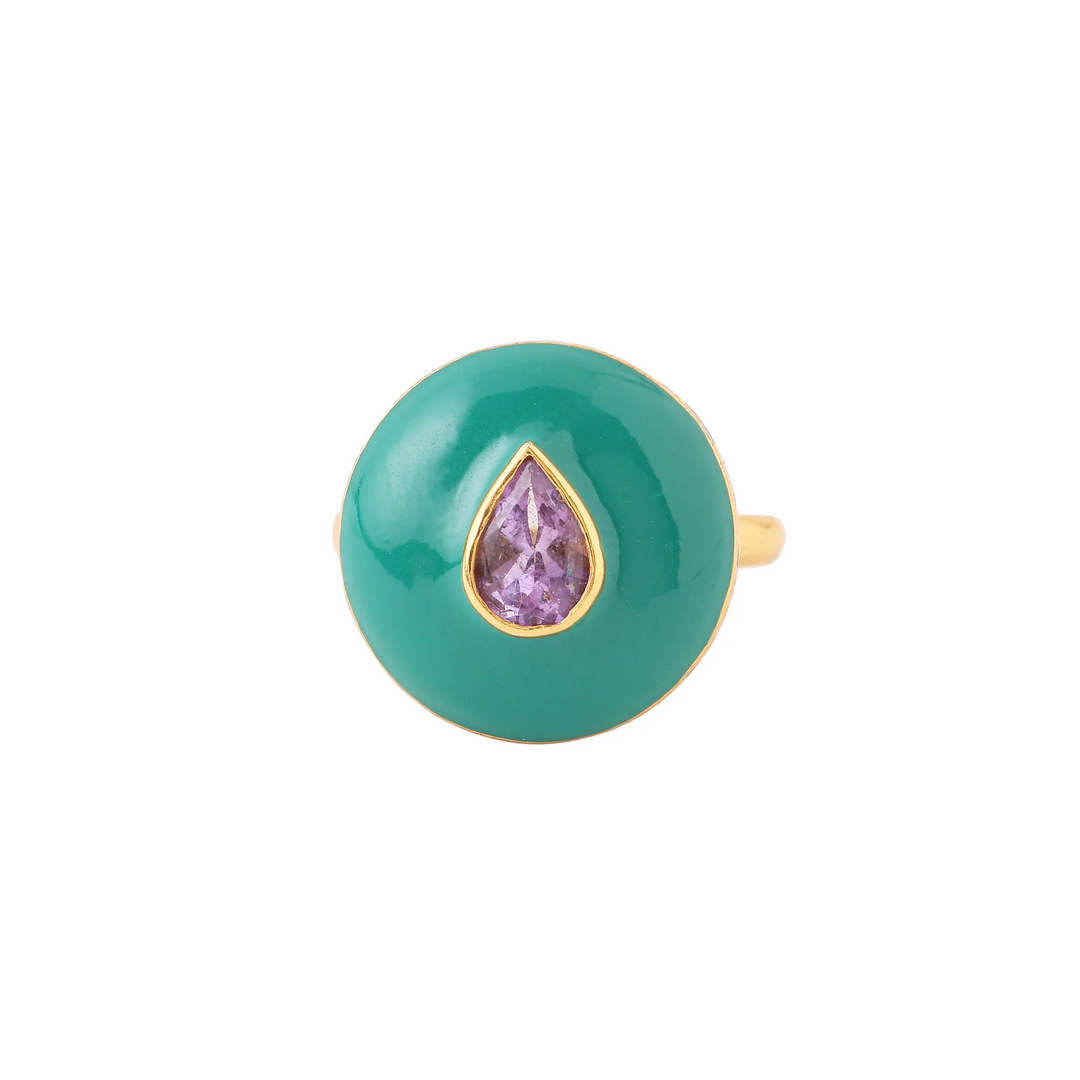 PARAKEET RING - JUNGLE GREEN & LAVENDER