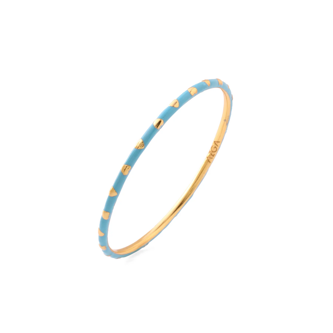 HEART ENAMEL BANGLE - TURQUOISE