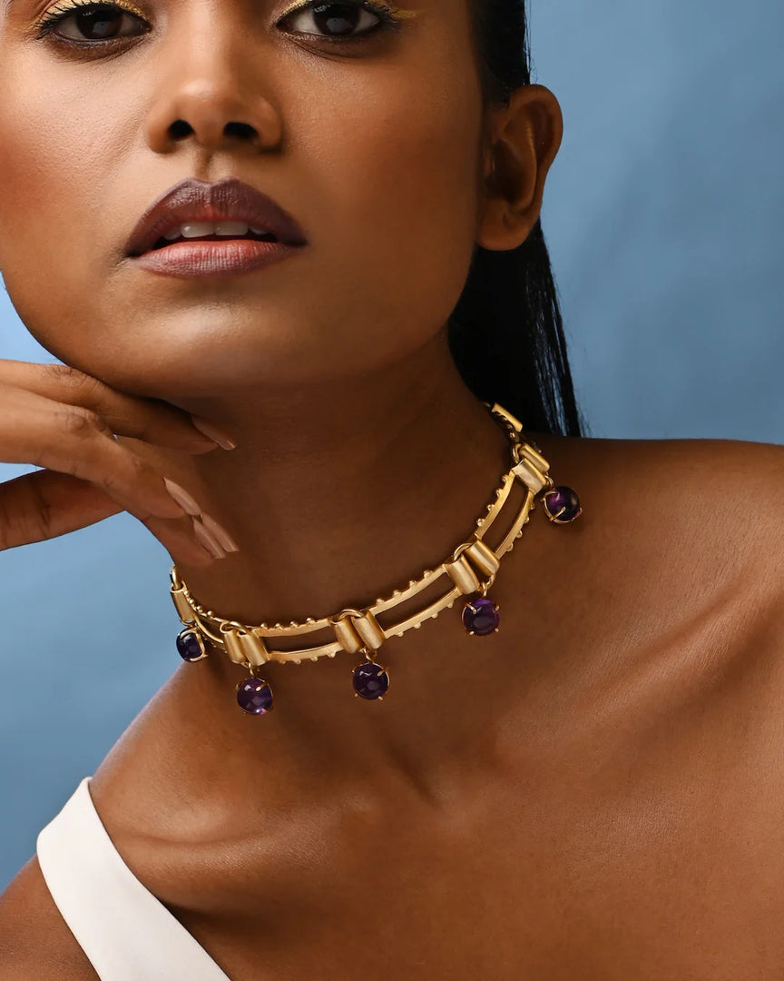 PALISADE CHOKER WITH AMETHYST