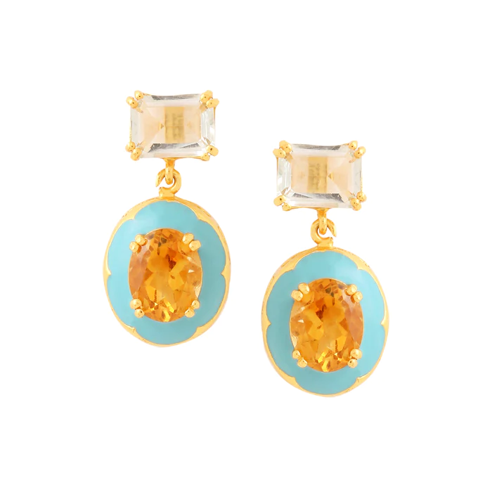 FERRO OVAL EARRINGS - MARINE BLUE