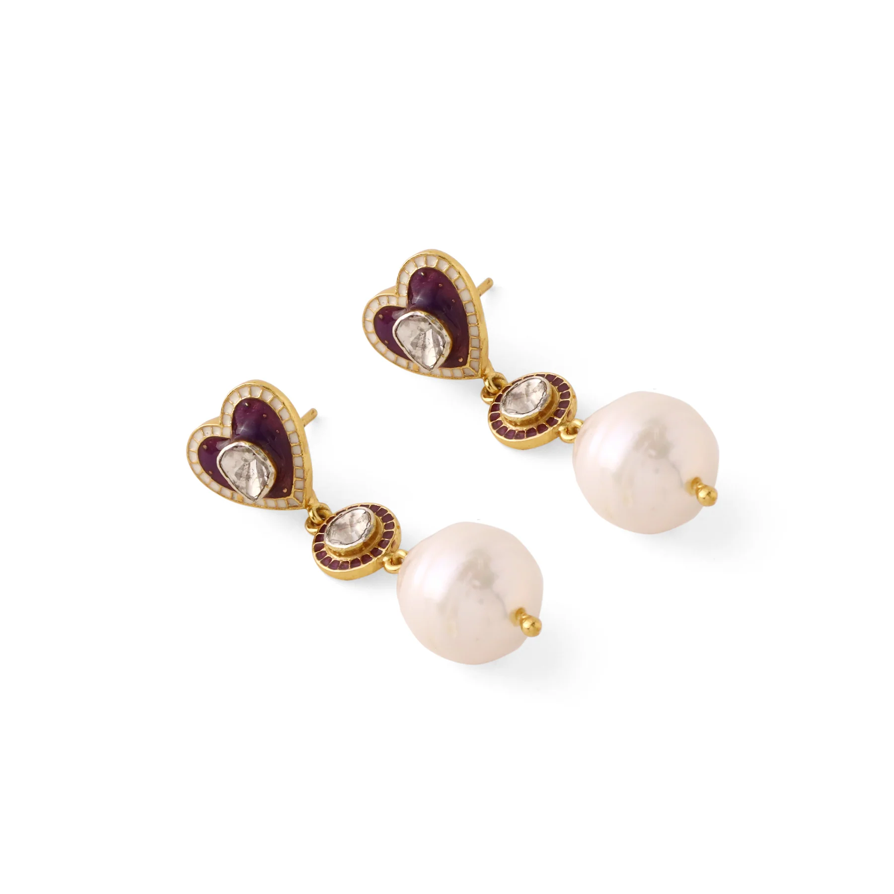 DIL POLKI PEARL EARRINGS