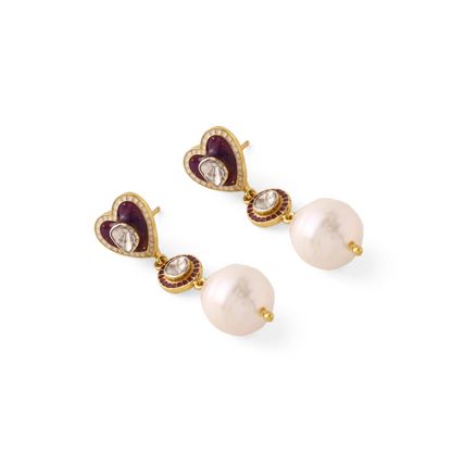 DIL POLKI PEARL EARRINGS